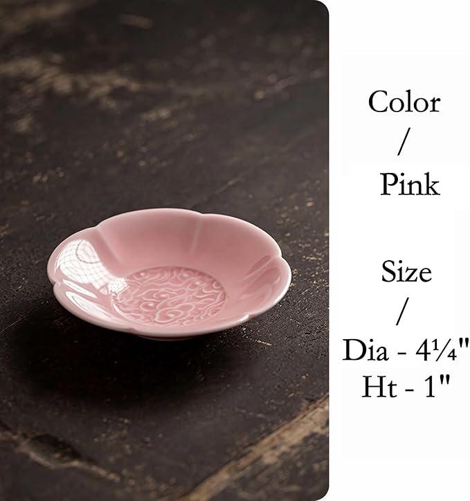Cloud Ceramic Trinket Dish, 4.1 Inch Small Jewelry Tray with Auspicious Cloud Motifs (Symbolizing Good Fortune), Decorative Jewelry Holder for Vanity & Nightstand, Gift Packaging for Culture Lovers