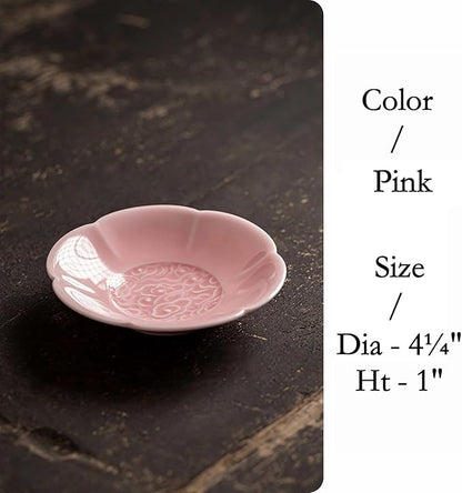 Cloud Ceramic Trinket Dish, 4.1 Inch Small Jewelry Tray with Auspicious Cloud Motifs (Symbolizing Good Fortune), Decorative Jewelry Holder for Vanity & Nightstand, Gift Packaging for Culture Lovers