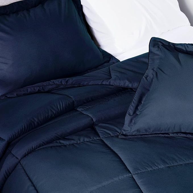 PeachSkinSheets Night Sweats: The Original 1500TC Soft Super Twin/XL Twin Oversized Comforter Set Mariner Blue