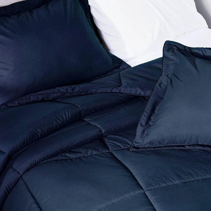 PeachSkinSheets Night Sweats: The Original 1500TC Soft Super King/Cal King Oversized Comforter Set Mariner Blue