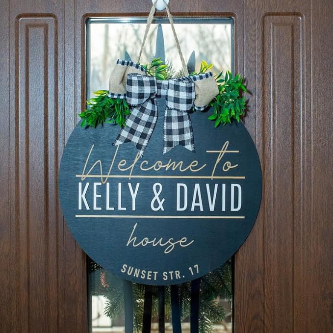 Personalized Family Name Front Door Sign, Custom Welcome Entry Hanger, Rustic Home Wall Display, Modern Accent Decoration, Unique Gift For New Families And Special Occasions Doorsign_281125_SR6_11