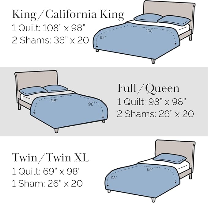 Southshore Fine Living, Inc. King Size White Quilt Bedding Set with 2 Pillow Shams, Quilted Summer Comforter, King Size, Light Weight Bedspread, California/King Quilt Coverlet, Bright White