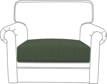 Easy-Going Stretch Chair Cushion Cover Sofa Cushion Furniture Protector Sofa Seat Sofa Slipcover Sofa Cover Soft Flexibility with Elastic Bottom(Chair Cushion, Olive Green)
