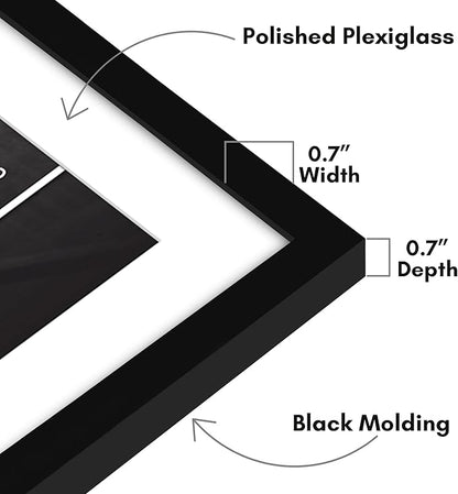Americanflat 24x32 Poster Frame with Polished Plexiglass - Use as 20x28 Frame with Mat or Display 24x32 Photo Without Mat - Streamline Collection - Thin Border Picture Frames for Wall - Black