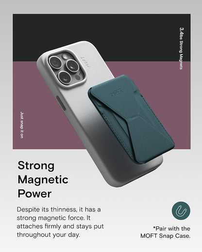 MOFT Magnetic Wallet Stand Compatible with iPhone 17/16/15/14/13/12 Series, Angle Adjustment & Magsafe Compatible MOVAS Phone Stand,Jungle