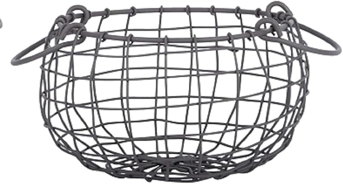 Esschert Design Wire Basket Small Round Diameter 22.3 cm Handles Decoration Garden Decoration