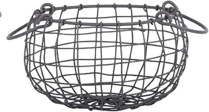 Esschert Design Wire Basket Small Round Diameter 22.3 cm Handles Decoration Garden Decoration
