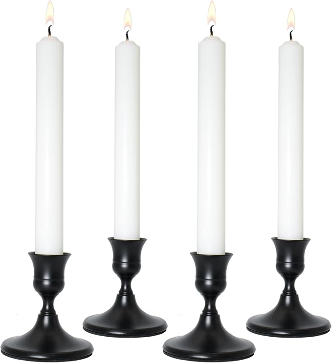 Candlestick Holders, Black Metal Taper Candle Holder, Vintage Candle Holders for Pillar Candles, Table Mantel Wedding Festive Decor Party Party Decor Christmas Decorations,Set of 4