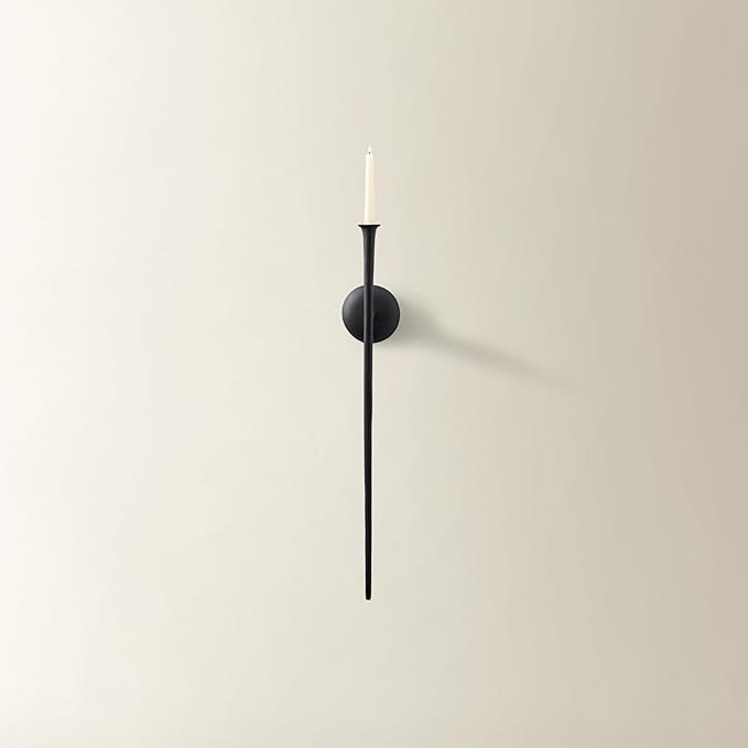 One Piece Aspar Wall Sconce, Modern Candle Holder with Elegant Hook Design, Versatile Decorative Lighting for Indoor Wall Decor and Ambiance Setting, Black (Candle Not Included)