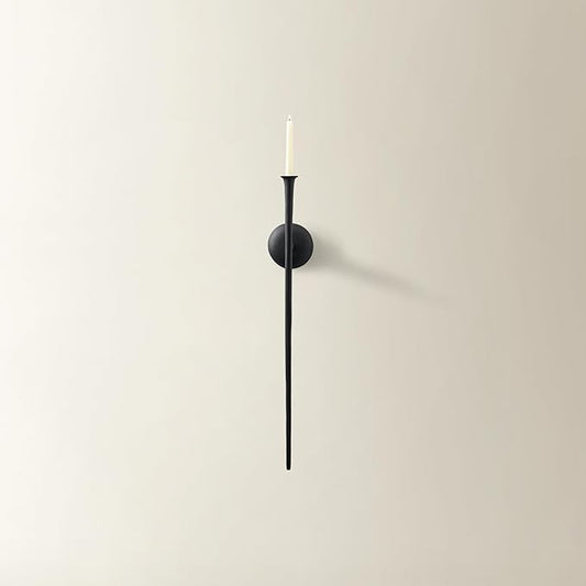 One Piece Aspar Wall Sconce, Modern Candle Holder with Elegant Hook Design, Versatile Decorative Lighting for Indoor Wall Decor and Ambiance Setting, Black (Candle Not Included)