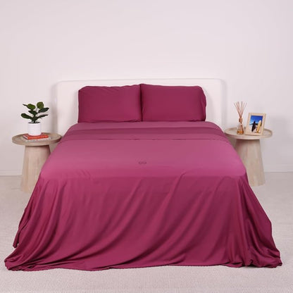 THE LAD COLLECTIVE 2.0 Bedding Set - 4 Piece Sheet & Pillow Case Set, Custom Blend, Soft, Comfortable, Temperature Regulating, & Easy-to-Use - (King, Aspen)