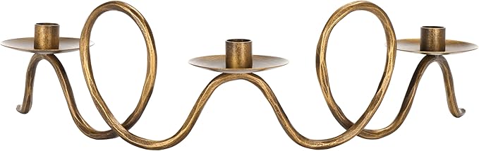 SAFAVIEH Home Collection Cian Brass Candleholder Centerpiece