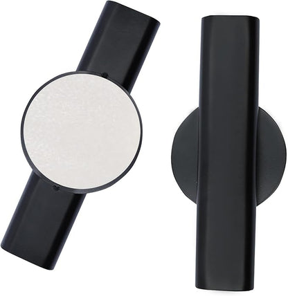 7" Wall-Mounted Flower Tube, Top/Bottom Open Vase, Wall Metal Flower Tube Decoration Holder for Flower Display, Home Office Living Room Bedroom Decoration with Adhesive Material, 2pcs(Black)