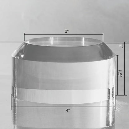 CiaoHER 2in Thickness Acrylic Disc Display Block Clear Polished Round Pedestal Stand Riser (4'' x 2'')
