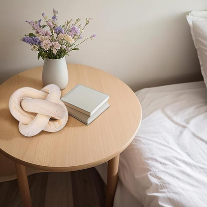Wood Knot Decor -Coffee Table Decor Shelf Decor Table Books Hand Carved Home Decoration Boho Country Rustic Modern Shabby Chic Style Decor 3 Link Wooden Knot Chain Link Decor (Nature)