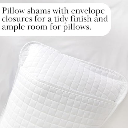 Southshore Fine Living, Inc. XL Twin Quilt Set, Microfiber Quilted Bedspread, Twin Bedding Coverlet Set with Pillow Sham, Wrinkle-Free, Stain & Pet Hair Resistant Bedding, Bright White Quilt