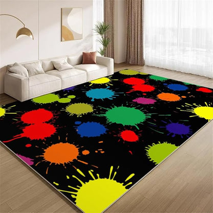 Colorful Paint Splash Rug 3x5 Small Area Rugs Abstract Grunge Multicolor Rugs Ultra Soft Non Slip Washable Carpet for Teens Boys Girls Kids Living Room Bedroom Nursery Study Office Hallway