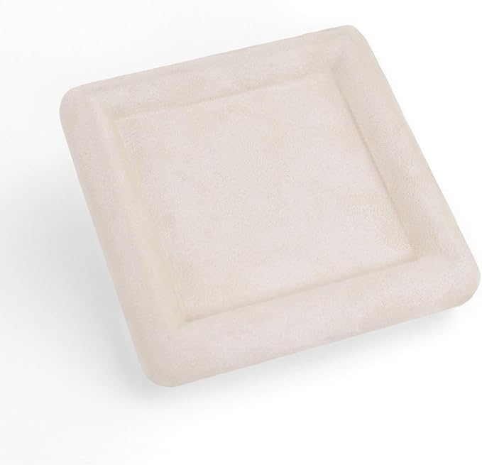 Black Velvet Jewelry Display Tray, Luxury Velvet Ring Holder Showcase for Necklaces Earrings, Jewelry Store Display and Ecommerce Photography Prop, 4.72x4.72 Inches (Beige)