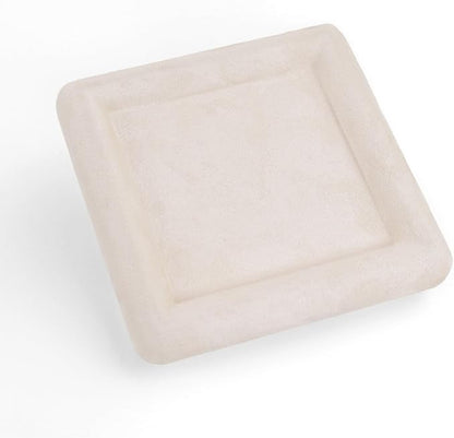 Black Velvet Jewelry Display Tray, Luxury Velvet Ring Holder Showcase for Necklaces Earrings, Jewelry Store Display and Ecommerce Photography Prop, 4.72x4.72 Inches (Beige)