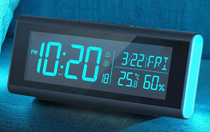 MASHI Alarm Clocks for Bedrooms, 8.54" LED Digital Clock with 9 Color Changing Night Light, Adjustable Brightness, DST,Heavy Sleepers,Temperature for Living Room, Ideal Gift for Kids,Teens,Seniors