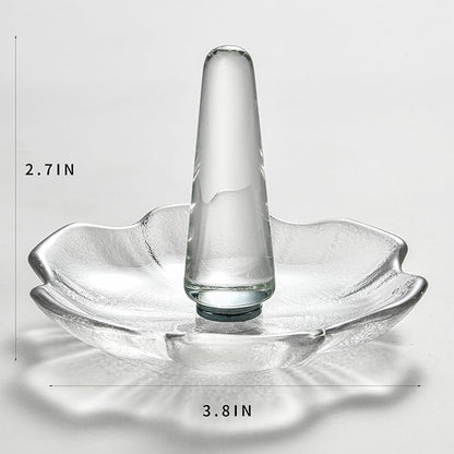 Crystal Ring Holder Decorative Jewelry Tray Valentine Engagement Wedding Birthday Gifts for Women (Hexagon)