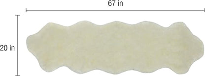 Nouvelle Legende Faux Fur Sheepskin Rug, Ultra-Soft Long Narrow Decorative Runner for Hallway, Bedroom, or Entryway, Warm in Winter, Cool in Summer, Easy Care, Neutral Color, Duo
