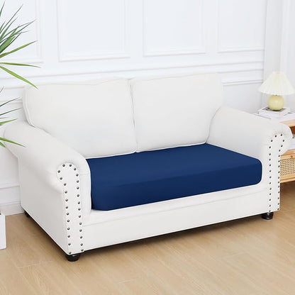 Smiry Printed Couch Cushion Covers, Stretch Soft Couch Covers for Sofa, Washable Non-Slip Sofa Slipcover Furniture Protector for Indoor and Outdoor (Medium, Navy)