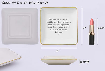 Appreciation,Birthday,Thanksgiving,Christmas Gift for Woman Best Friend,Thank You Gifts for Women Gril,Present to Say Thank You-Appreciation Keepsake -Ceramic Jewelry Tray Trinket Holder Ring Dish