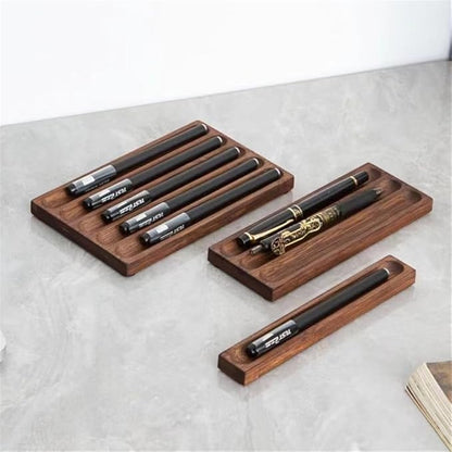 Pen holder Organizer of Office desks,Walnut Desk Pen Stand,Wave Pen Tray Office Accessory,Teacher Gifts,Suitable for School,Home,Office Desktop Office Art Accessories (Walnut, 1 Grid)