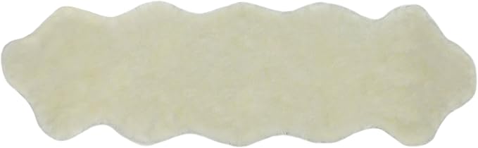 Nouvelle Legende Faux Fur Sheepskin Rug, Ultra-Soft Long Narrow Decorative Runner for Hallway, Bedroom, or Entryway, Warm in Winter, Cool in Summer, Easy Care, Neutral Color, Duo