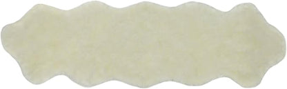 Nouvelle Legende Faux Fur Sheepskin Rug, Ultra-Soft Long Narrow Decorative Runner for Hallway, Bedroom, or Entryway, Warm in Winter, Cool in Summer, Easy Care, Neutral Color, Duo