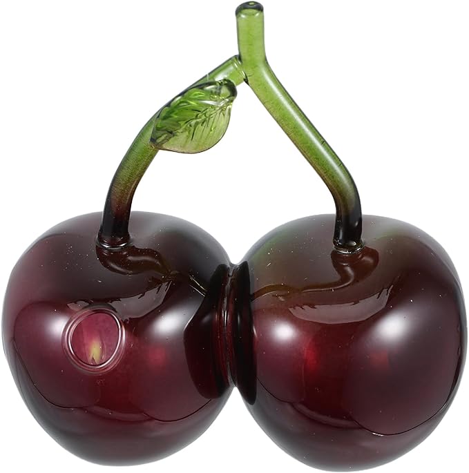 Garneck Glass Cherry Hydroponic Bud Vase Small Flower Vase for Home Décor and Office Floral Arrangements