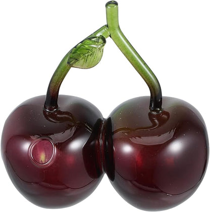 Garneck Glass Cherry Hydroponic Bud Vase Small Flower Vase for Home Décor and Office Floral Arrangements