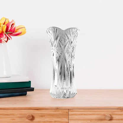 CS Crystal Vase 12-inch high, Cabbage Design, for Flowers & Decor. Lovely Nice Shiny Piece. Perfect as a Gift, Suitable for All Occasions