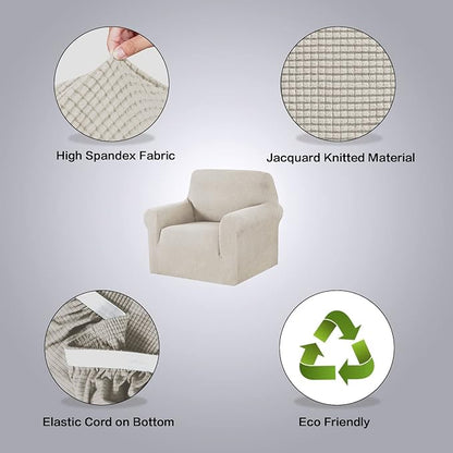 H.VERSAILTEX Armchair Cover High Stretch Sofa Slipcover 1 Piece Couch Covers for Dogs Sofa Durable Spandex Fabric Non Skid Machine Washable(Armchair 31"-40", Island Fossi)