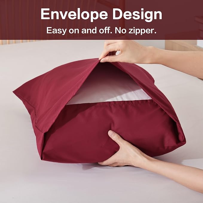 ROSGONIA Full Size Comforter Sets for Girls Boys Kids Dark Red, 3pcs Comforter Full Size (1 Comforter & 2 Pillowcases) Lightweight Dorm Bedding Sets