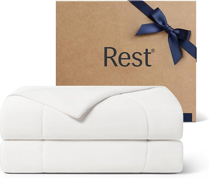 REST® Evercool® Cooling Comforter, King/Cali King, Blanket for Hot Sleepers, All Season Bedding to Keep Cool for Night Sweats, Breathable Lightweight Duvet, 106x90 Inches, Arctic White