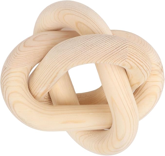 FILFEEL Decorative Wood Chain Link for Home & Coffee Shop - Rustic for Living Room and Bedroom (Natural Wood)