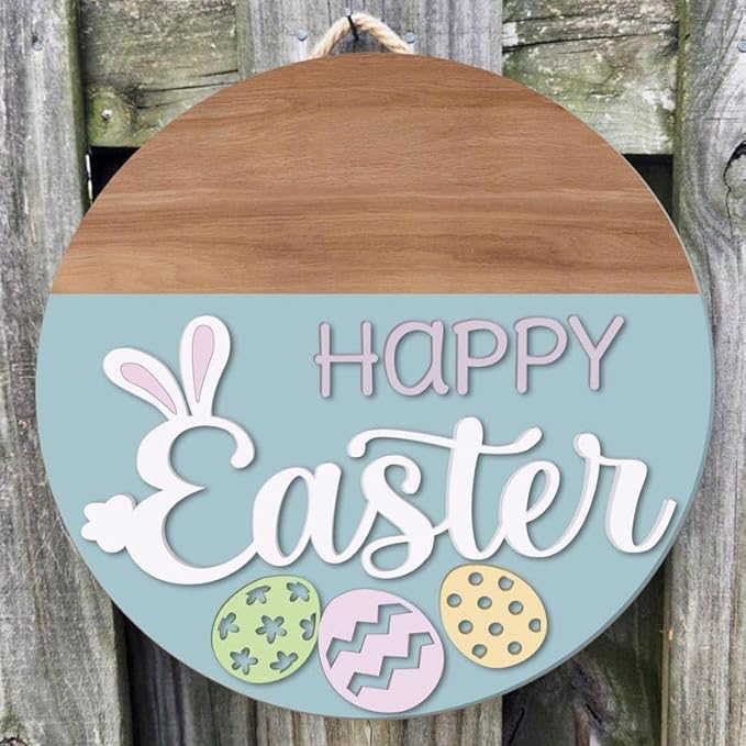 Happy Wooden Door Sign, Personalized Spring Entry Display, Rustic Home Wall Decoration, Charming Front Porch Accent, Festive Seasonal Gift For Families Or New House Celebrations Doorsign_281125_SR6_9