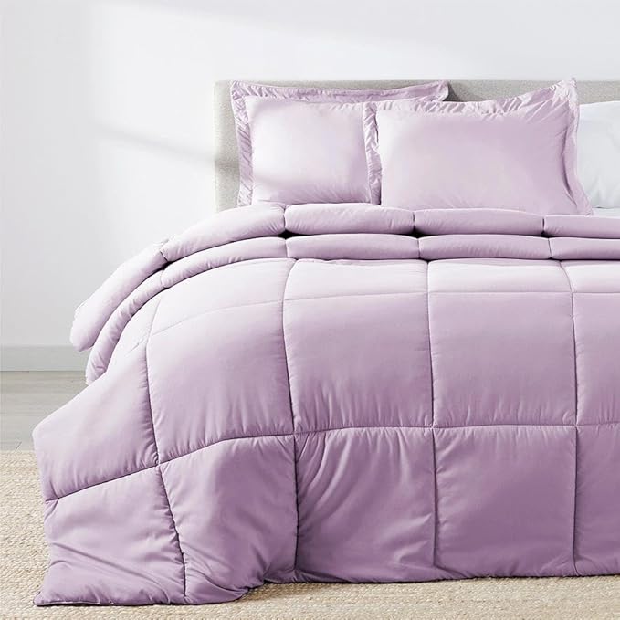 PeachSkinSheets Night Sweats: The Original 1500TC Soft Super King/Cal King Oversized Comforter Set Lavender Mist