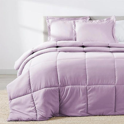 PeachSkinSheets Night Sweats: The Original 1500TC Soft Super King/Cal King Oversized Comforter Set Lavender Mist