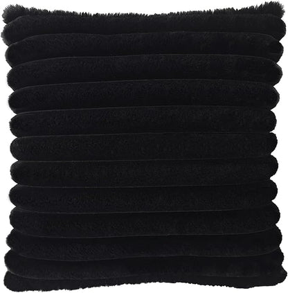 1 Pack 20x20 Pillow Cover Velvet Pillow Covers, Faux Fur Square Throw Pillow Covers for Living Room Decorations Throw Pillow Case, Throw Pillow Cover Cushion Cover for Home Sofa Bedroom Car, Black