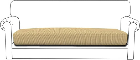 Easy-Going Stretch Cushion Cover Sofa Cushion Furniture Protector Sofa Seat Sofa slipcover Sofa Cover Soft Flexibility with Elastic Bottom(Sofa Cushion, Beige)