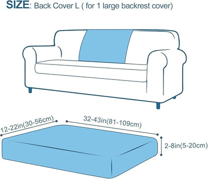Smiry Printed Couch Cushion Covers, Stretch Soft Couch Covers for Sofa, Washable Non-Slip Sofa Slipcover Furniture Protector for Indoor and Outdoor (Backrest L, Dark Grey)
