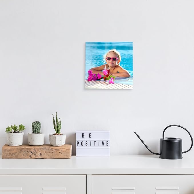 YYYYHPP Canvas Prints with Your Photos, Personalized Photo to Canvas Wall Art,Canvas Printing for Wedding, Family, Baby, Pets, Home Office Decor, Wrapped Frame 8"x 8"