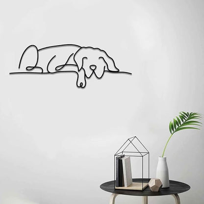 Matani Metal Dog Wall Decor | Minimalist Room & Living Room Wall Decor (Sleeping Labrador)