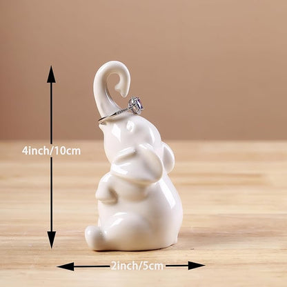 Elephant Gifts: Ring Holder with Good Luck Trunk & Cute Elephant Decor - Perfect for Wedding, Bridal Shower, Birthday & Christmas Gifts