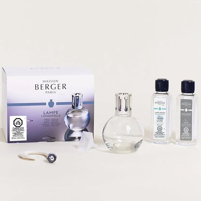 MAISON BERGER Set – Lampe Berger Starter Round Fragrance Diffuser with Ocean Breeze & So Neutral Refills – 2 x 250 milliliters (8.45 Fl Oz) – Elegant Home Air Purifier – Made in France