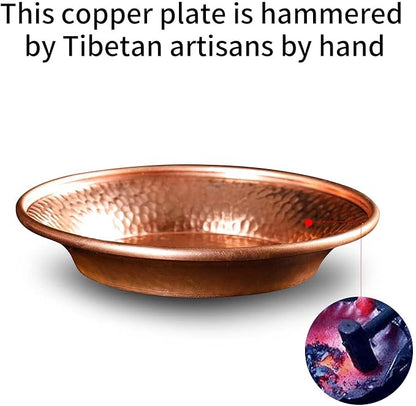 Copper Incense Burner Holder Set - Hammered Copper Bowl Ash Catcher for Altar Use, Jewelry Dish,Rituals, Incense, Smudging, and Decoration