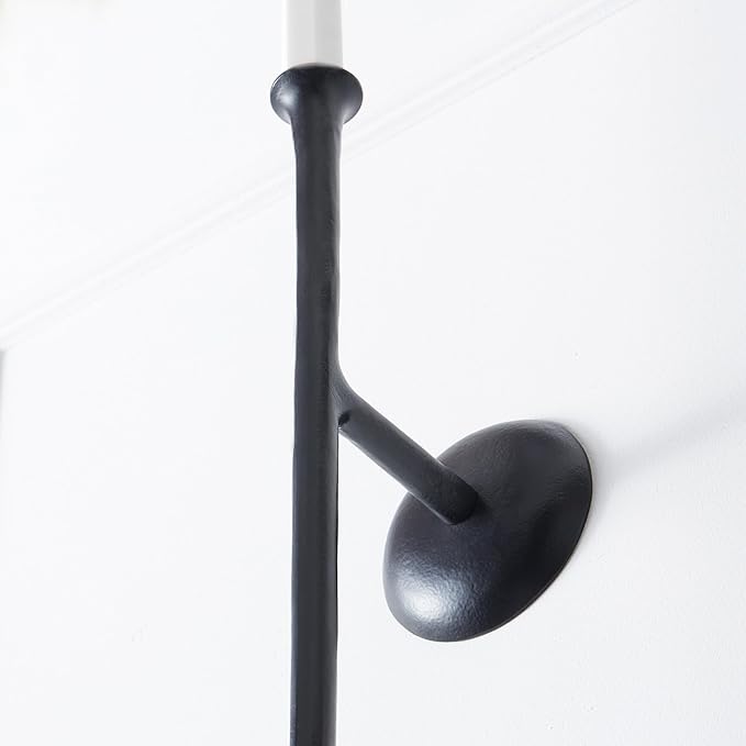 Z Gallerie One Piece Aspar Wall Sconce Long Candle Holder in Black Finish, Retro Chic Wall Decor for Living Room,Vintage Candle Wall Sconce with Timeless Appeal(Candles not Included)